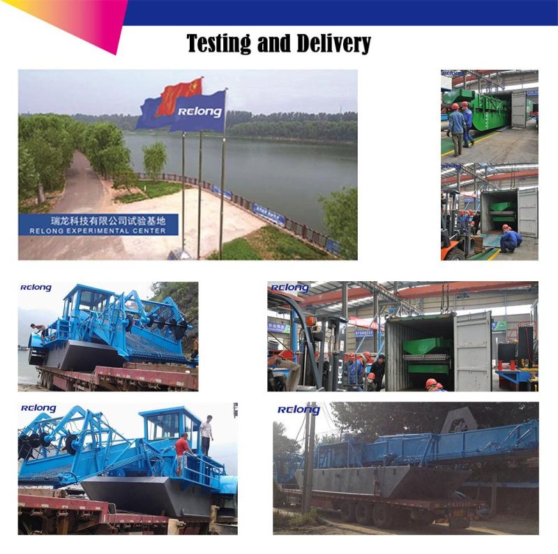 Customized Amphibious Weed Harvester Collect Water Grass Weed Plant Boat