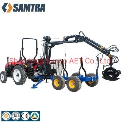 Samtra Log Trailer with Crane Grab and Winch