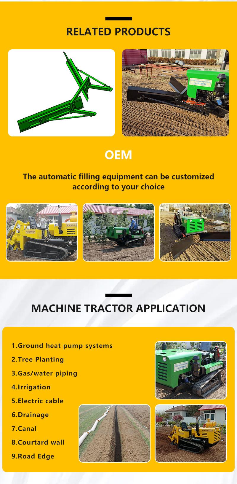 China Best Farm Walking Behind Mini Tractor Mounted Chain Trencher for Sale