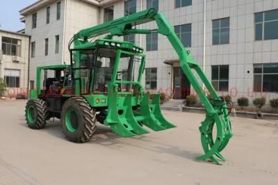 CE Approved 4 Wheels Sugar Cane Loader Grapple Grabber Farming Loading Machine Machinery