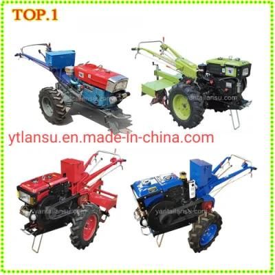Top Sale Farm Walking Tractor Two Wheels Walking Behind Tractors with Rotary Tiller