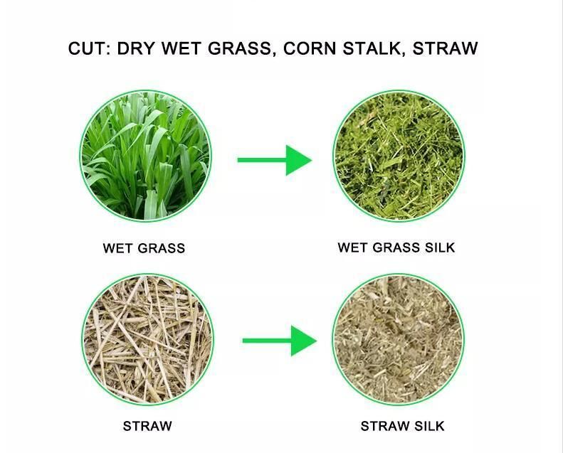 Animal Feed Dry Wet Corn Straw Grass Chopper Cutter Grinder Straw Cutting Machine Chaff Cutter