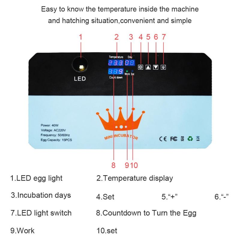 New 15 Holes Eggs Incubator Turn Tray Poultry Incubation Equipment Chickens Ducks Other Poultry Incubator Automatically Turn Egg Poultry