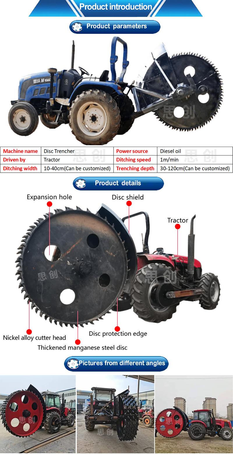 Multi-Functional Round Disc Trencher for Tractor Concrete Trencher Machine