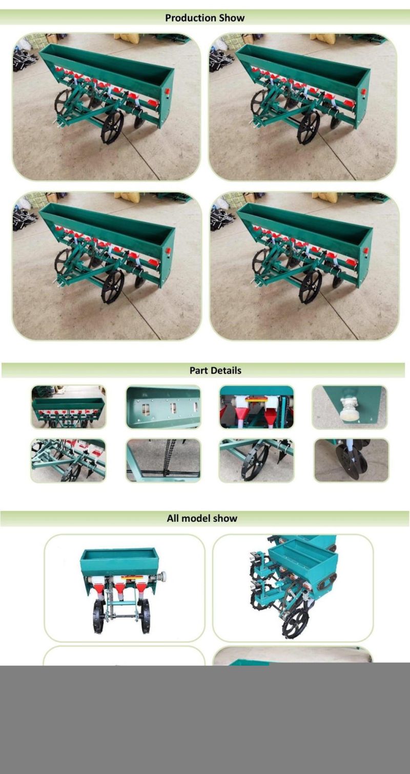 Small 2 Rows 4rows 8 Rows Multi-Purpose Maize Corn Wheat Barley Soybean Mongbean Beans Fertilizer Seeder for Hand Tractor