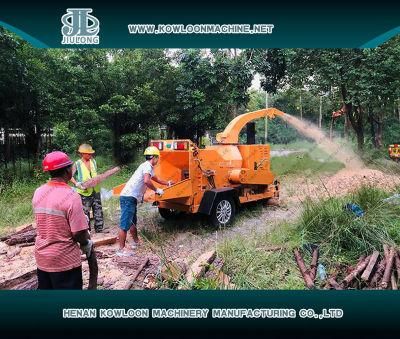 Forestry Machinery 4 Cylinder Diesel Power Garden Wood Chipper