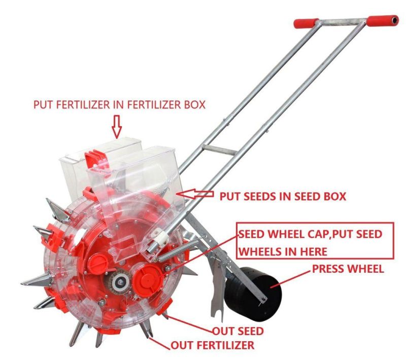 Hand-Propelled Double-Nozzle Sowing and Fertilizing Machine Corn Peanut Soybean Cotton Seeder