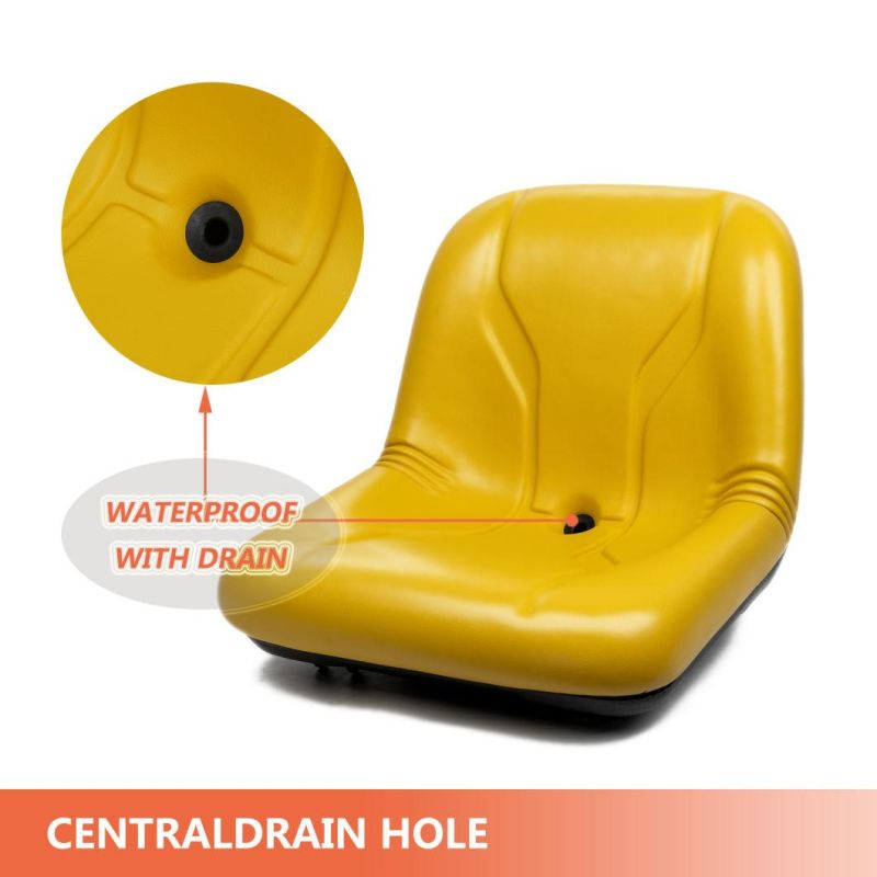 Fully Waterproof Vinyl Flip Forward Yellow Replacement Lawn Tractor Seat with Pivot Pin for John Deere Am131531
