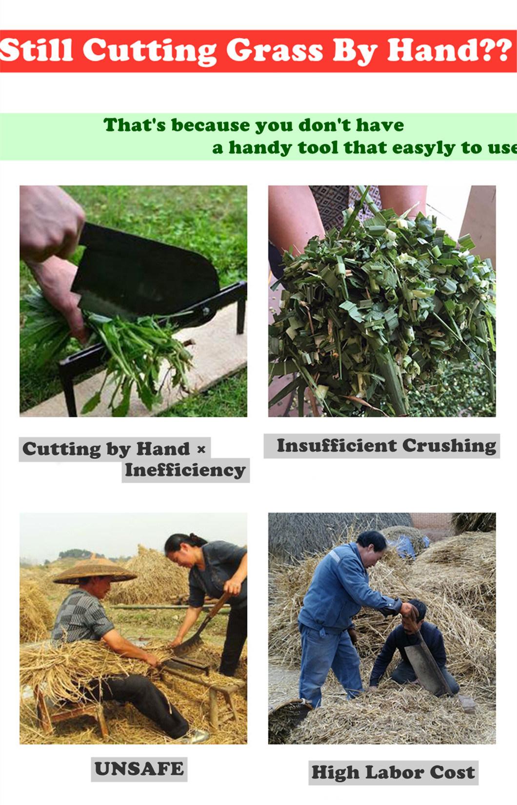 Pemotong Sekam Animal Feed Chaff Cutter Adjustable Hay Straw Grass Chopper Machine