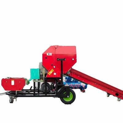 Full-automatic hay baler machine with film wrapper