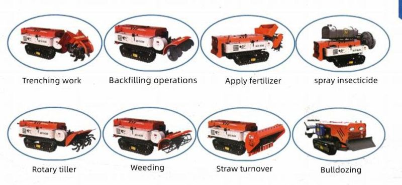 Remote Control Low Energy Consumption Multi - Function 35 Horsepower Crawler Rotary Tiller