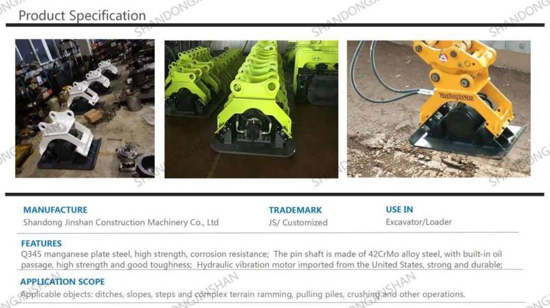 OEM Customization Excavator Soil Compactor Hydraulic Plate Compactor