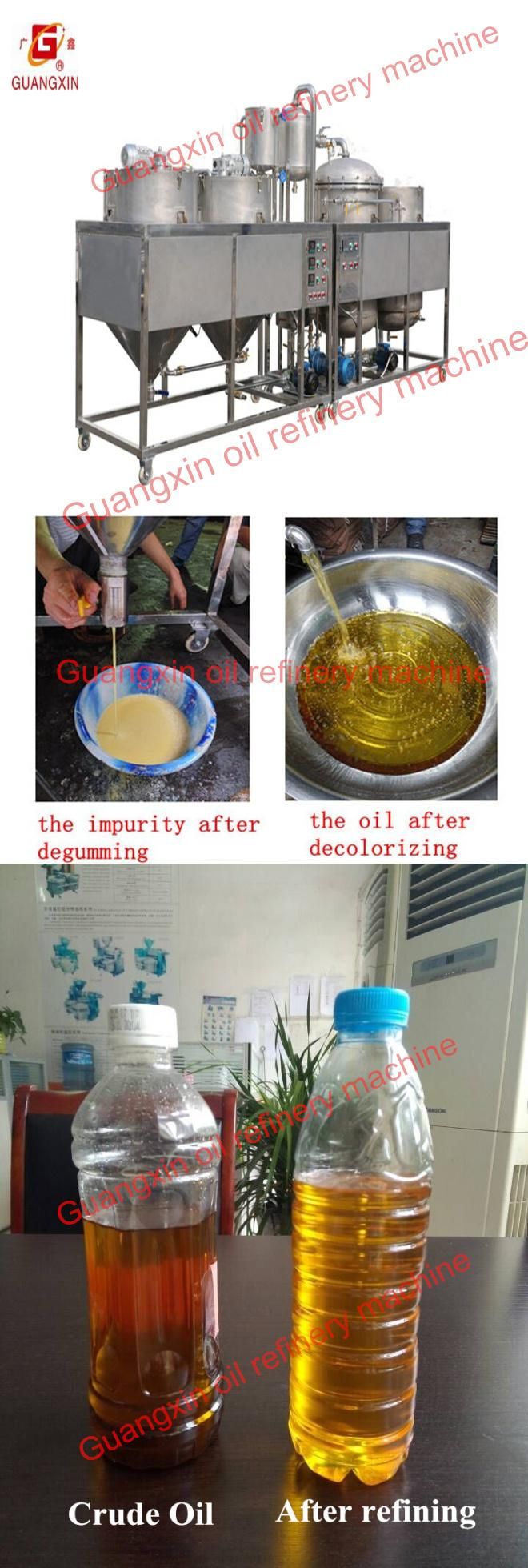 G1.5 ~ 3tpd Small Scale Sunflower Peanut Palm Edible Oil Refining Machinery