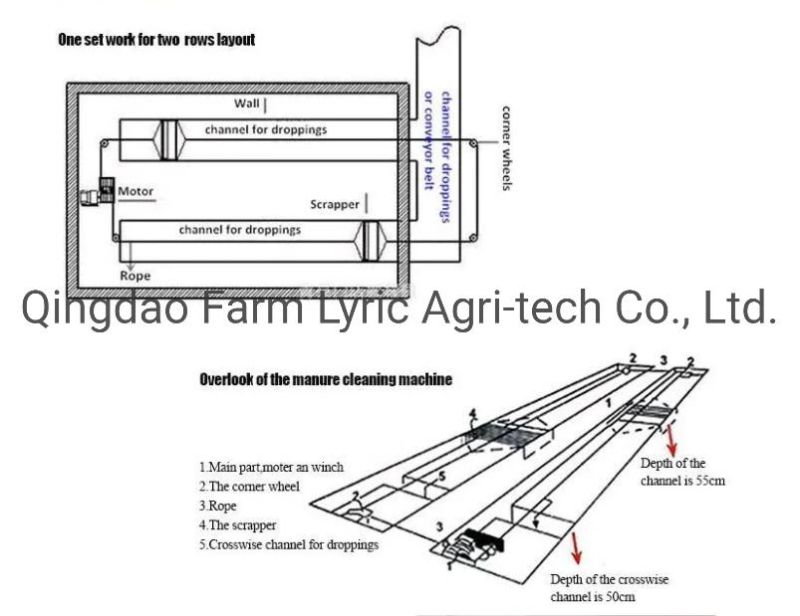 Poultry Farm Automatic Manure Scraper/Telescopic, Automatic Adjustment Scraper