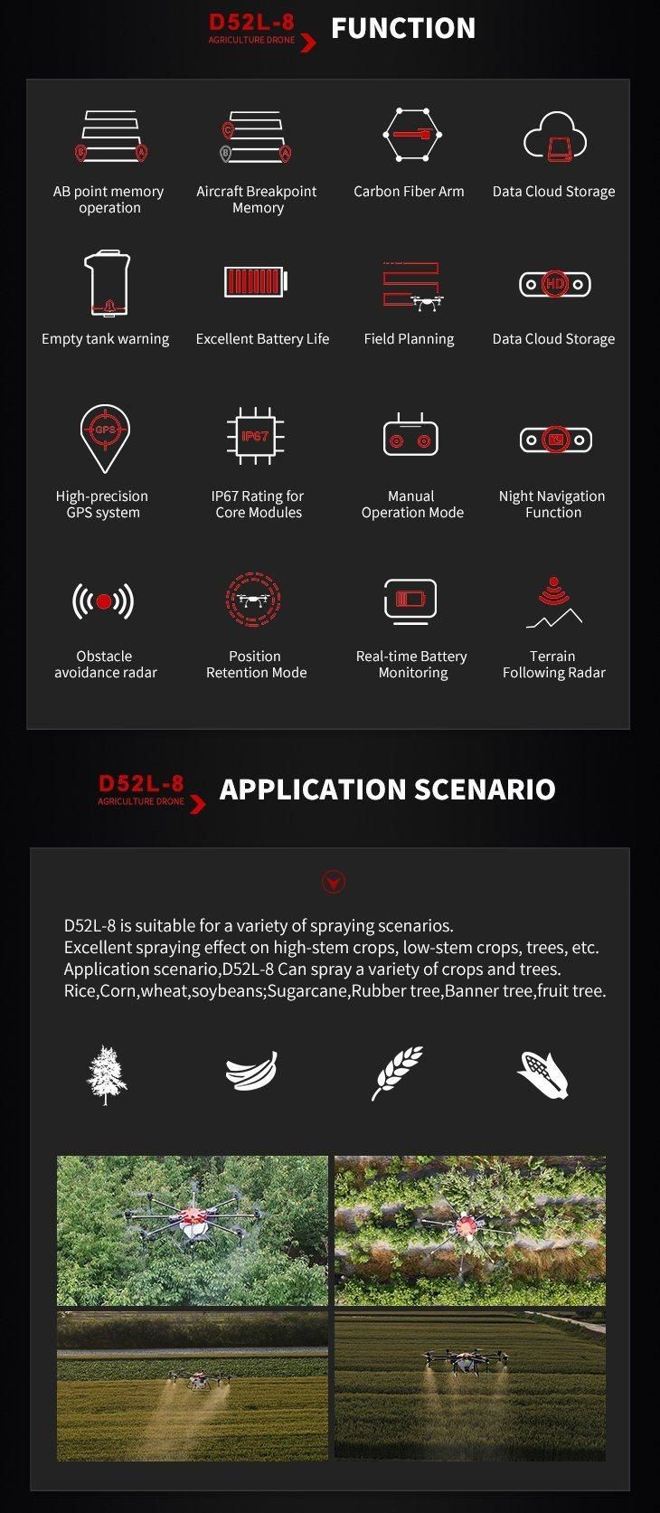 10L 606 Agricultural Drone Technology Uav Sprayer with Terrain Following Radar