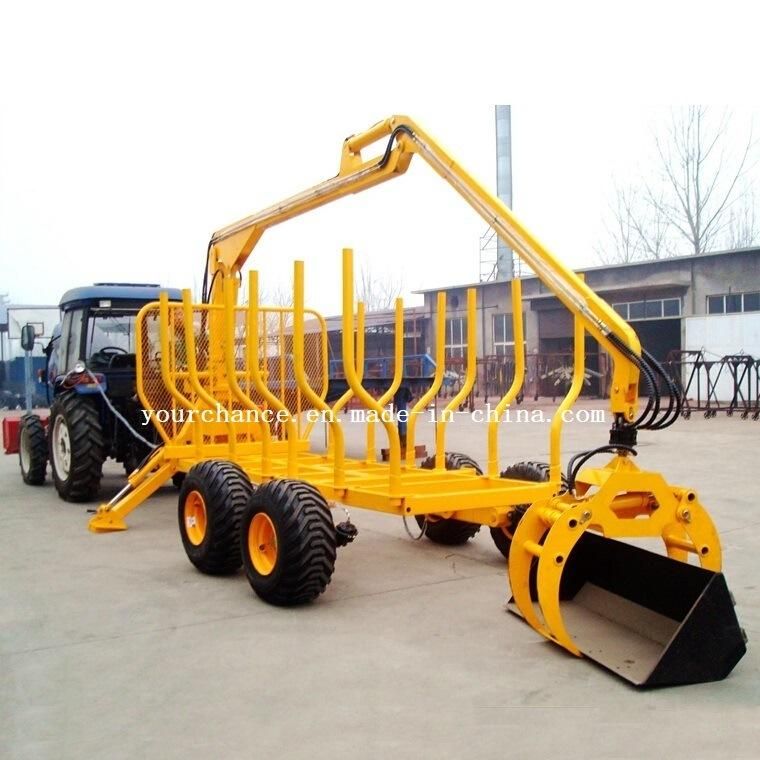 China Tip Quality Zm Series 1-16 Tons Log Loading Trailer with Crane for 10-210HP Tractor