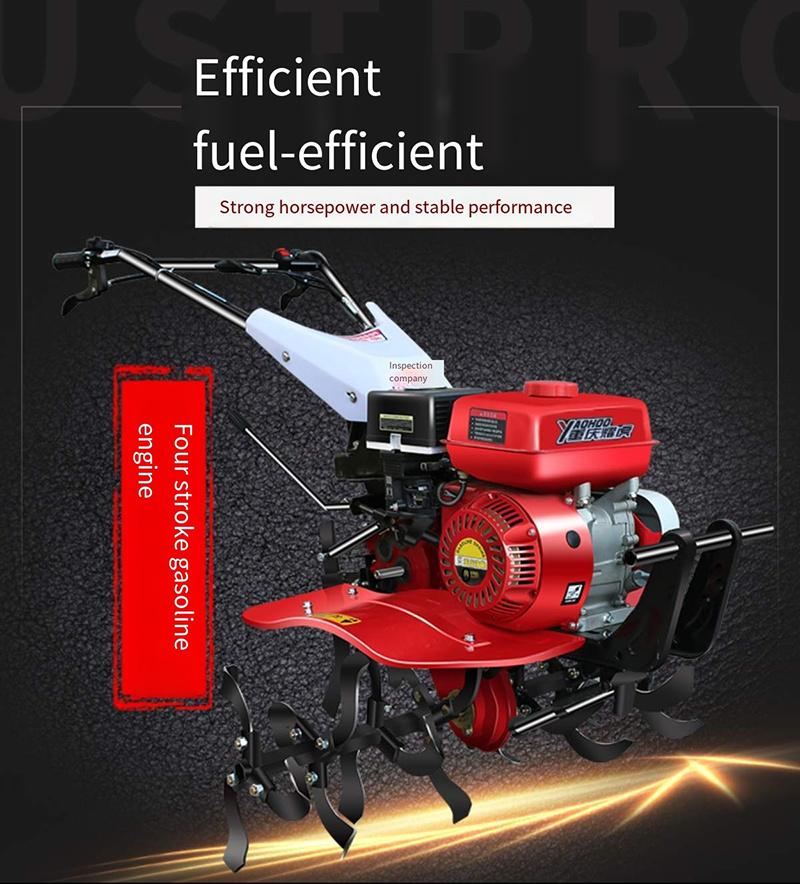 Micro Tiller, Small Ripper, Rotary Ridge Garden Easy Weeding Mini Hand Ditching Diesel Gasoline Engine Multi-Function