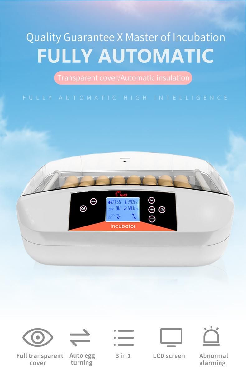 Hhd Egg Incubator 32 Capacity Rolling Egg Tray Hathing Machine Made in China