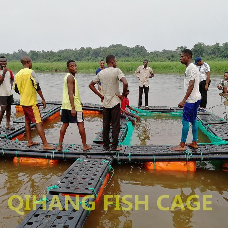 Floating Fish Farming PE Net Grow out Cages Aquaculture