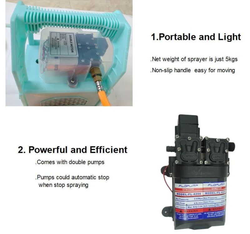 Plantmate /Lamsin Portable Electric Battery Sprayer with Double Pump