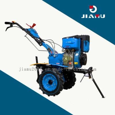 Jiamu GM135f D with GM186 All Gear Aluminum transmission Box Agricultural Machinery Recoil Start Diesel D-Style Mini Tiller Cultivator Hot Sale