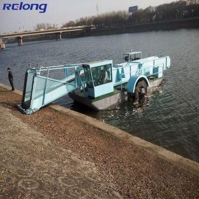 Hydraulic Aquatic Weed Harvester with Shoreline Conveyors