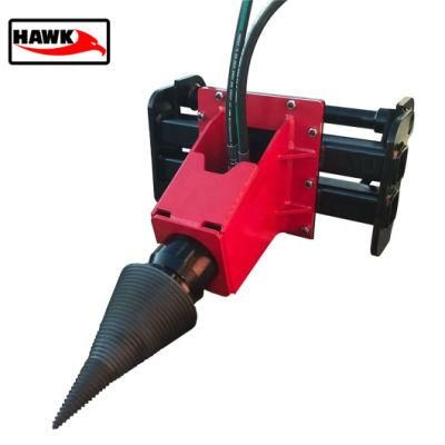 Hawk Excavator Mounted Hydraulic Cone Wood Splitter Screw Log Splitter