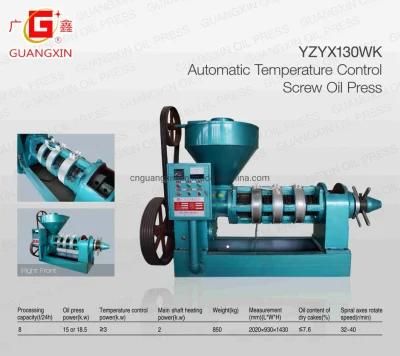 Guangxin Factory Supply Automatic Groundnut Oil Press Machine Yzyx130wk