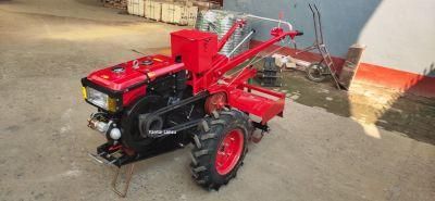Hot Selling 12HP Walking Tractor with Electric Starter and Tiller and Seat