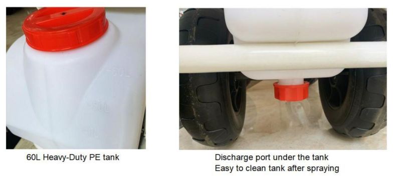 60L Trolley Type Battery Electric Sprayer with Universal Wheel