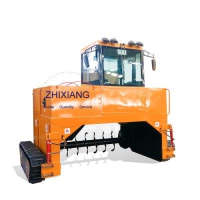 Crawler Type Compost Turner Machine with Animal Manure in Organic Fertilizer Production Line