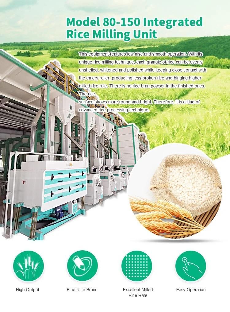 100-120t/D Complete Set Rice Mill Plant Auto Rice Milling Machine