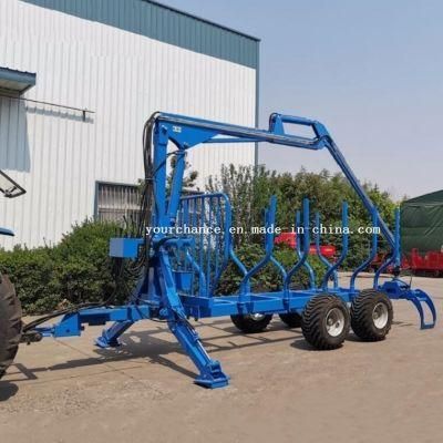 Hot Sale Foresty Machine Zm8006 8tons ATV Log Loading Trailer with Log Timber Crane Grapple Grab