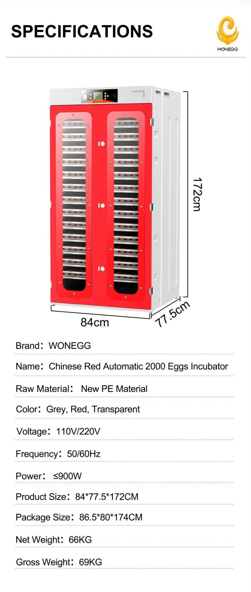 CE Marked Automatic Poultry 2000 Eggs Incubator for Chicken