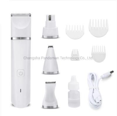 4 in 1 Pet Grooming Kit Waterproof Rechargeable Claw and Ears and Body Pet Trimmer Electric Pet Nail Grinder Dog Hair Clipper