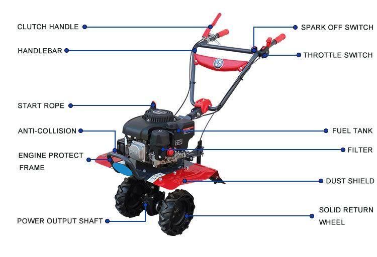 High Quality Professional 2.5kw Cultivator Mini Agriculture Tiller for Farmer