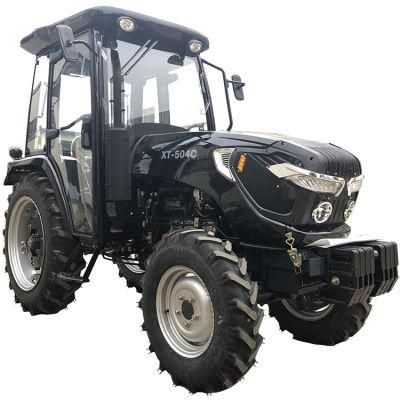 with Front End Loader Black 50HP New Farm Mini Tractor 4WD Compact Agricultural Machinery Tractors