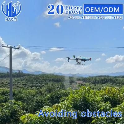 Haoyi 20L Intelligent Earth-Like Radar Agricultural Pesticide Drone De Fumigacion Moutain Terrace Sprayer Uav for Agricultural Spraying