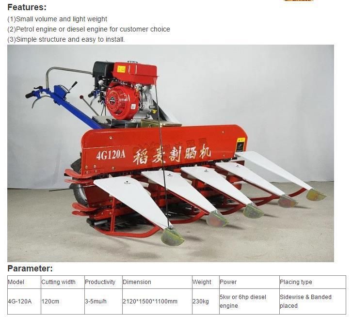 2020 Hot Sale Rice Paddy Harvester Machine