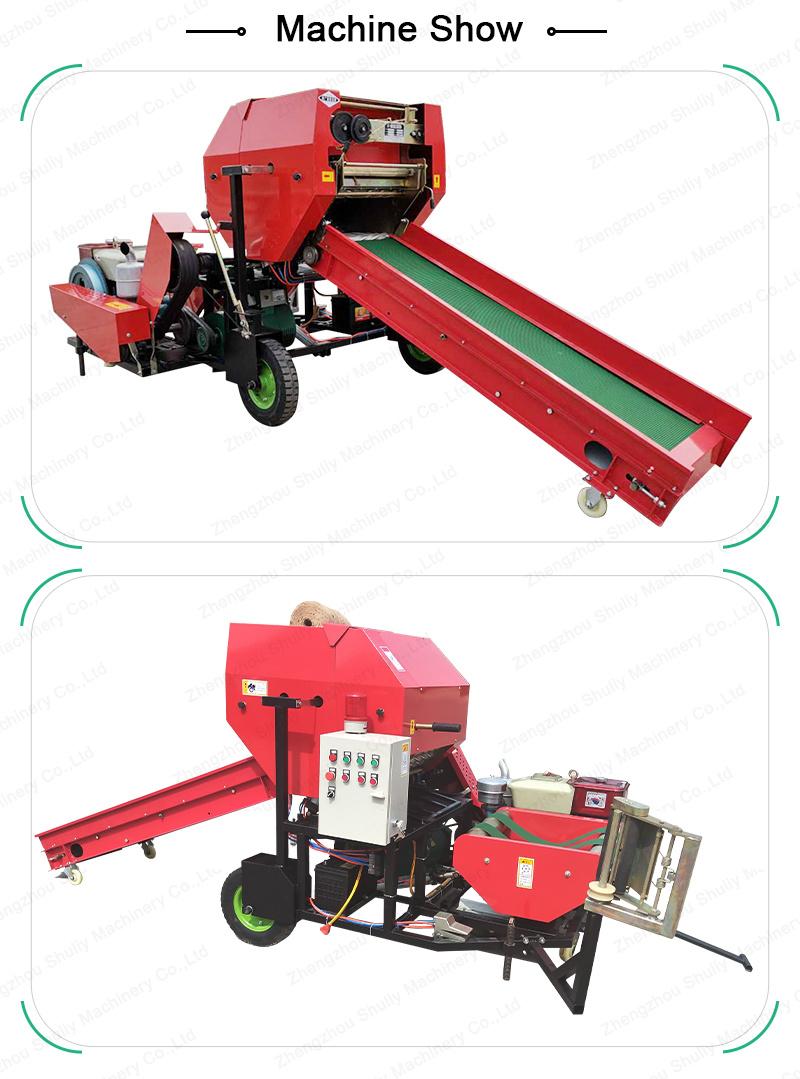 Automatic Round Corn Rice Wheat Straw Grass Silage Packing Baler Machine