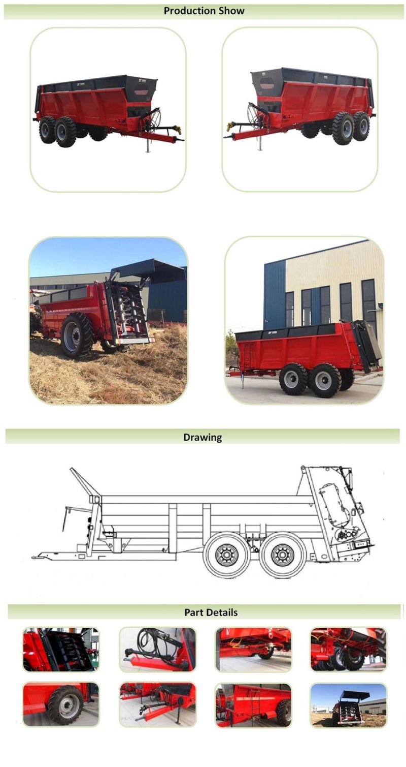 Dry/Wet Livestock Manure Spreader/ Granular Organic Fertilizer/Powdered Organic Fertilizer Distributor for Farm