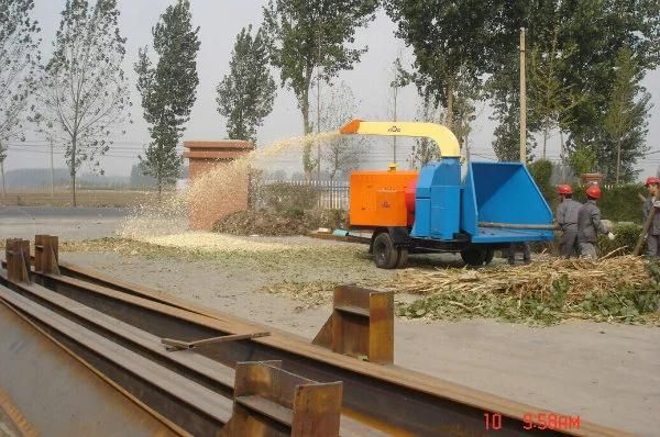 Mobile Wood Chipper in The Field