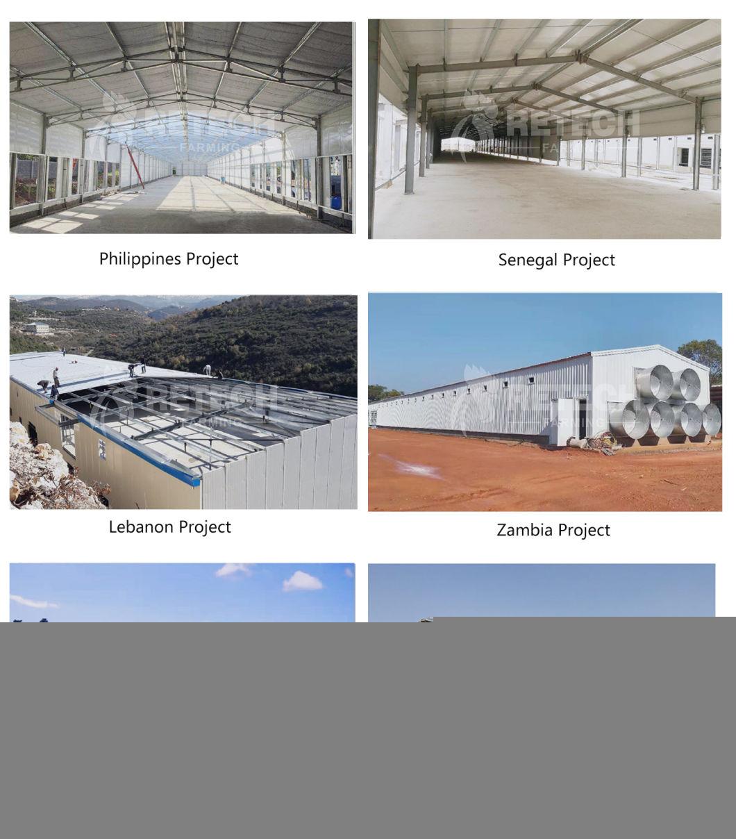 Retech prefab steel structure building chicken farm poultry house for 10000 birds