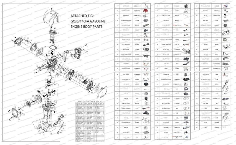 4stroke Engnne 140fa Backpack 4stroke Cultivator Tiller Lawn Mower Hedge Trimmer Brush Cutter