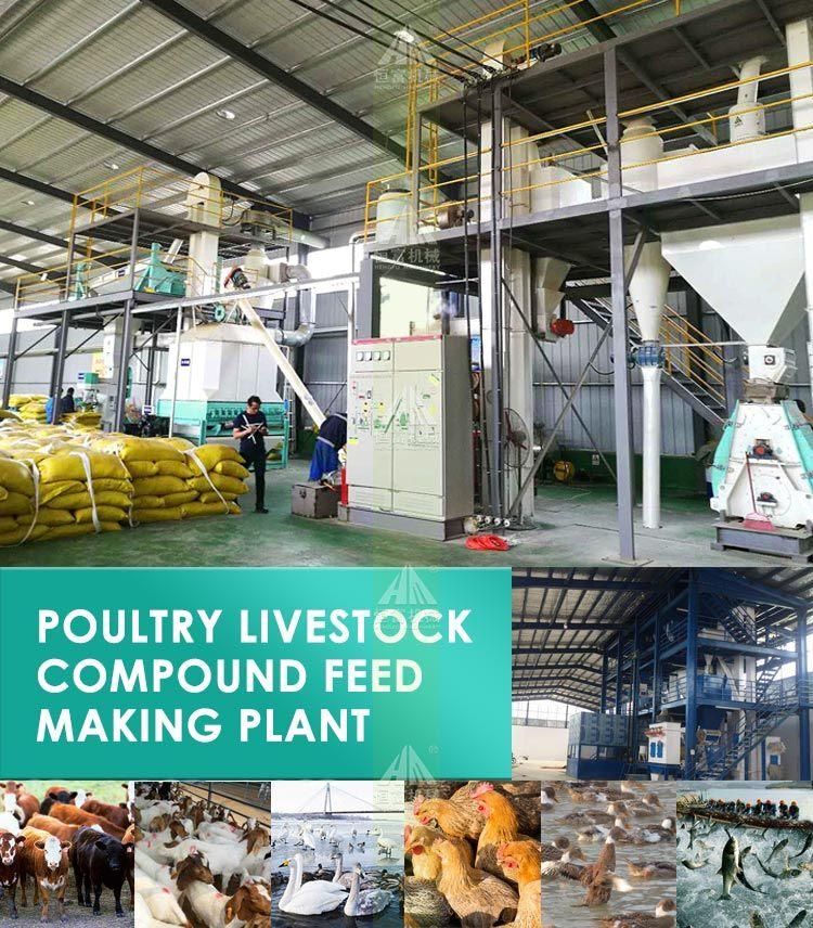 Capacity Customized Poultry Livestock Chicken Cattle Animal Feed Pellet Machine Making Production Line