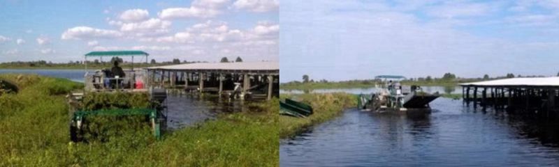 High Quality Hydraulic Water Hyacinth Harvesting Boat/Trash Skimmer Aquatic Weed Harvester