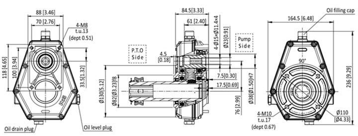 Pump Gearbox Km6106h0 for Tractor Application China Standard