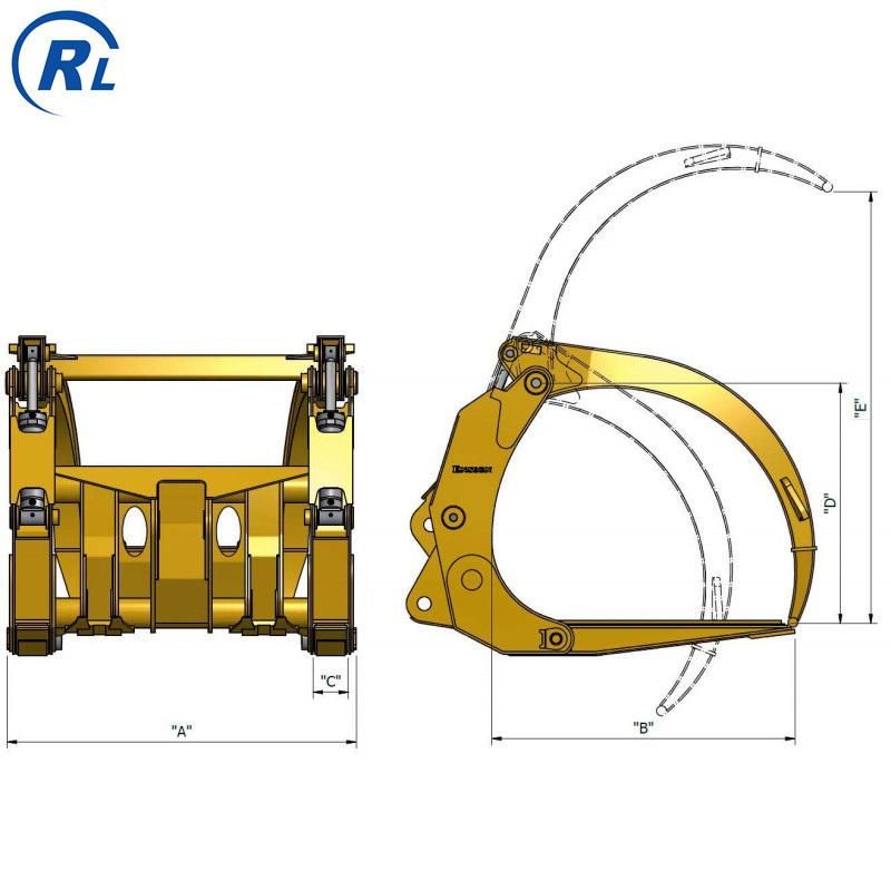 Qingdao Ruilan Customize Loader Log Grapple, Log Fork, and Grapple Fork, Forest Attachment Log Fork, Heavy Duty Log Fork