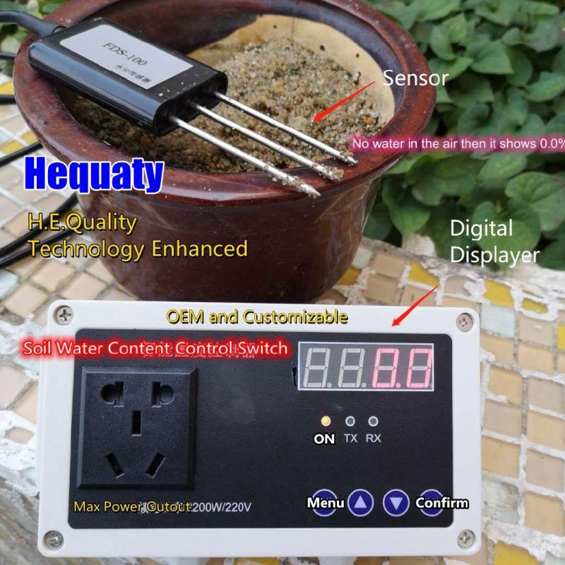 Smart Garden Watering Pump Control Max 2200W Switch with Soil Moisture Sensor, Customized for 110V or 220V and Power Plug Types