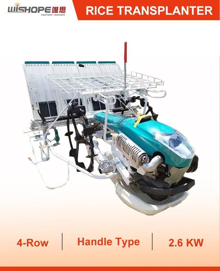 Handle Operation Walking Behind Type 4 Rows Rice Transplanter